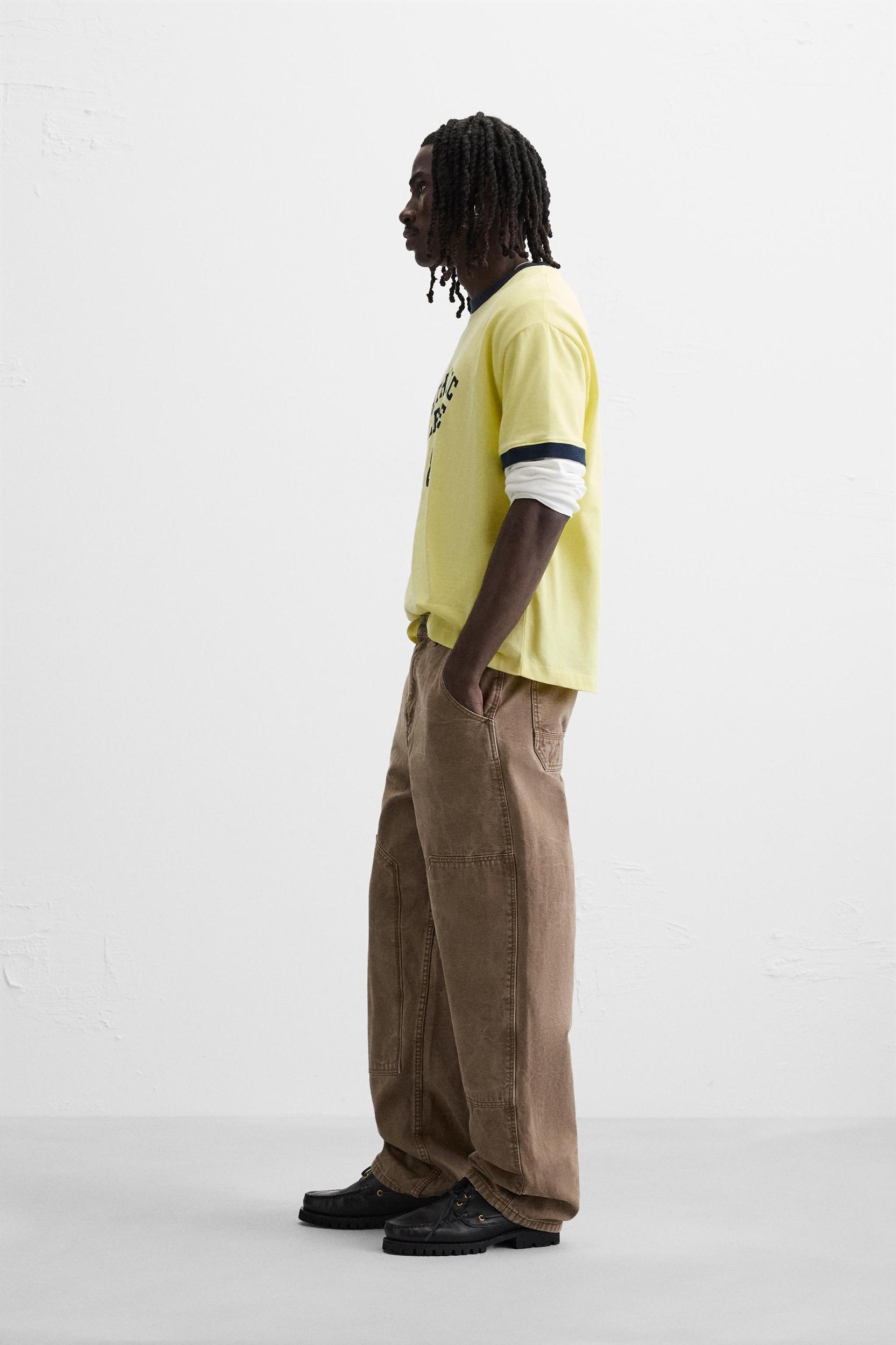 CONTRAST RIB TEXT T-SHIRT Product Image