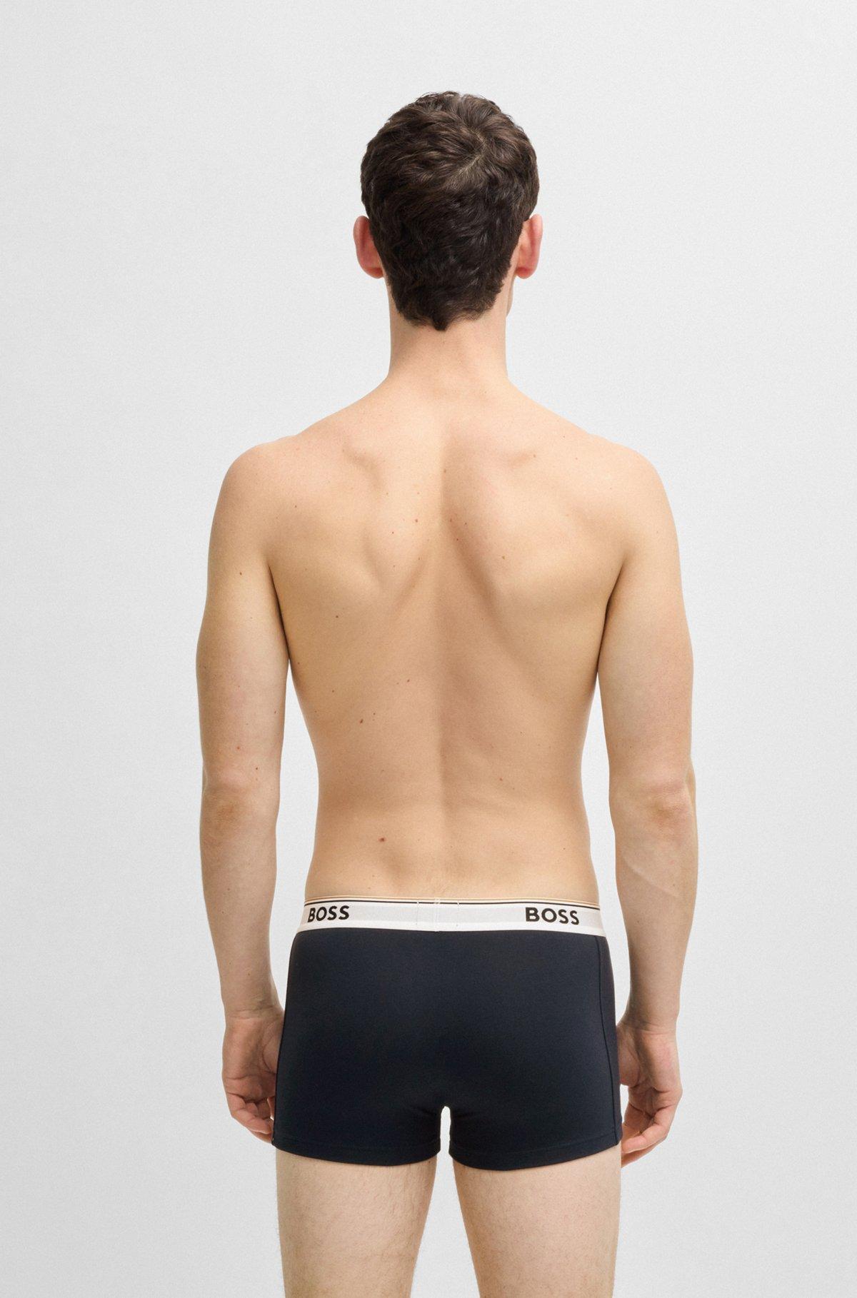 Three-pack of logo-waistband trunks in stretch cotton Product Image