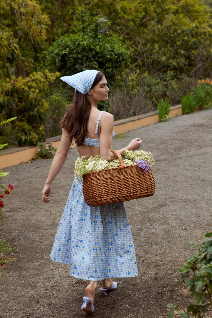 Brigitta Midi Skirt — Blue Product Image