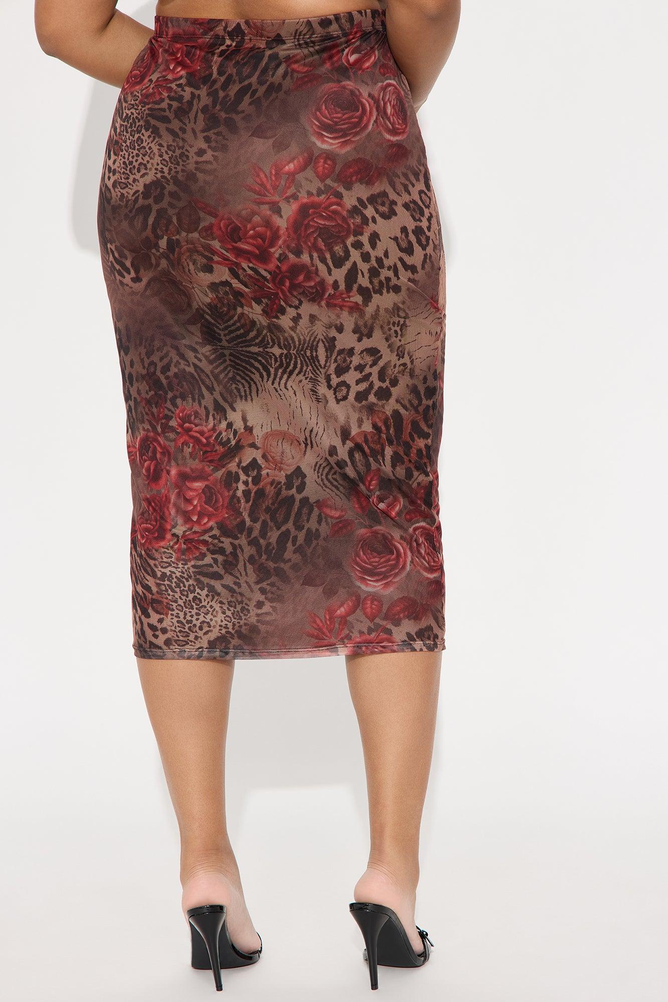 Love Is Gone Mesh Midi Skirt - Brown/combo Product Image
