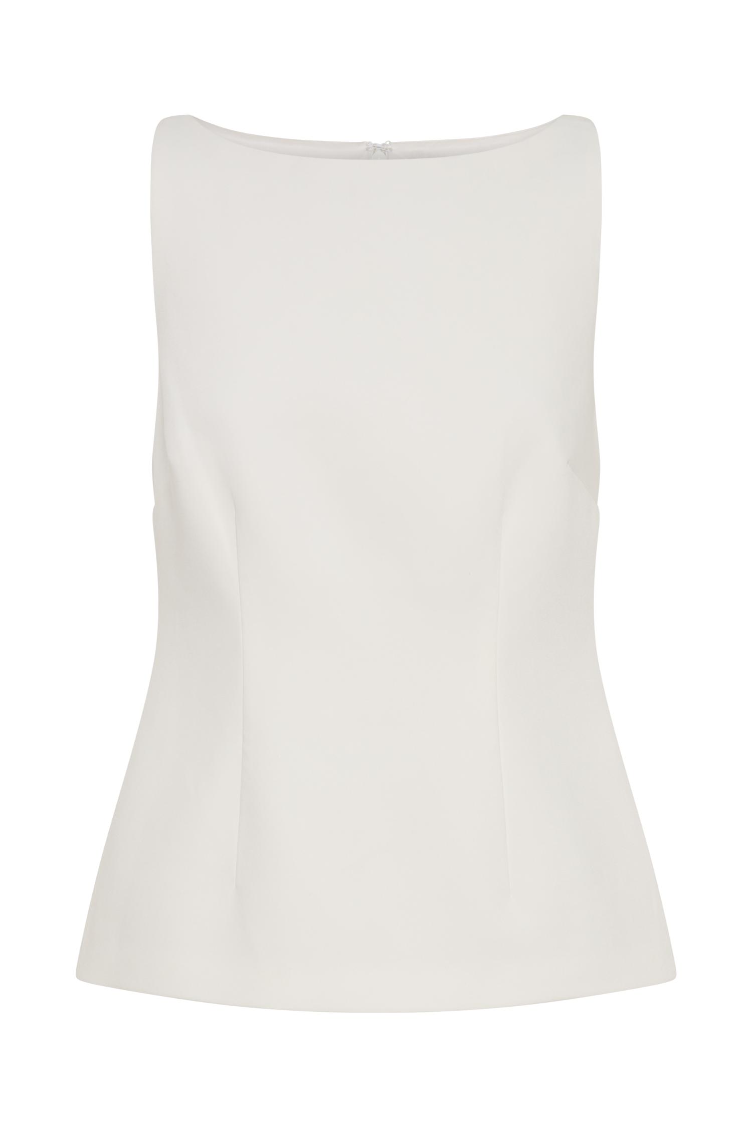 Angela Sleeveless Suiting Top - Ivory Product Image