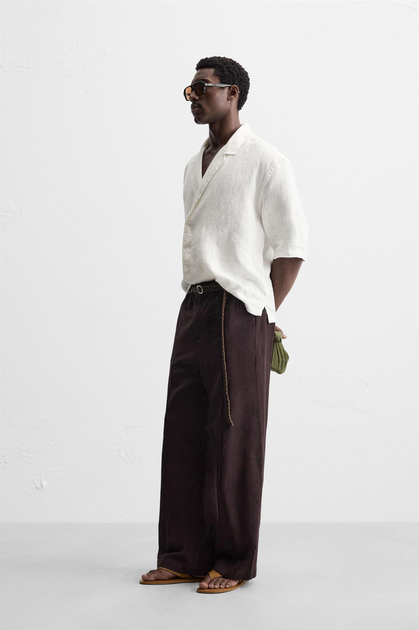 100% LINEN KIMONO SHIRT Product Image