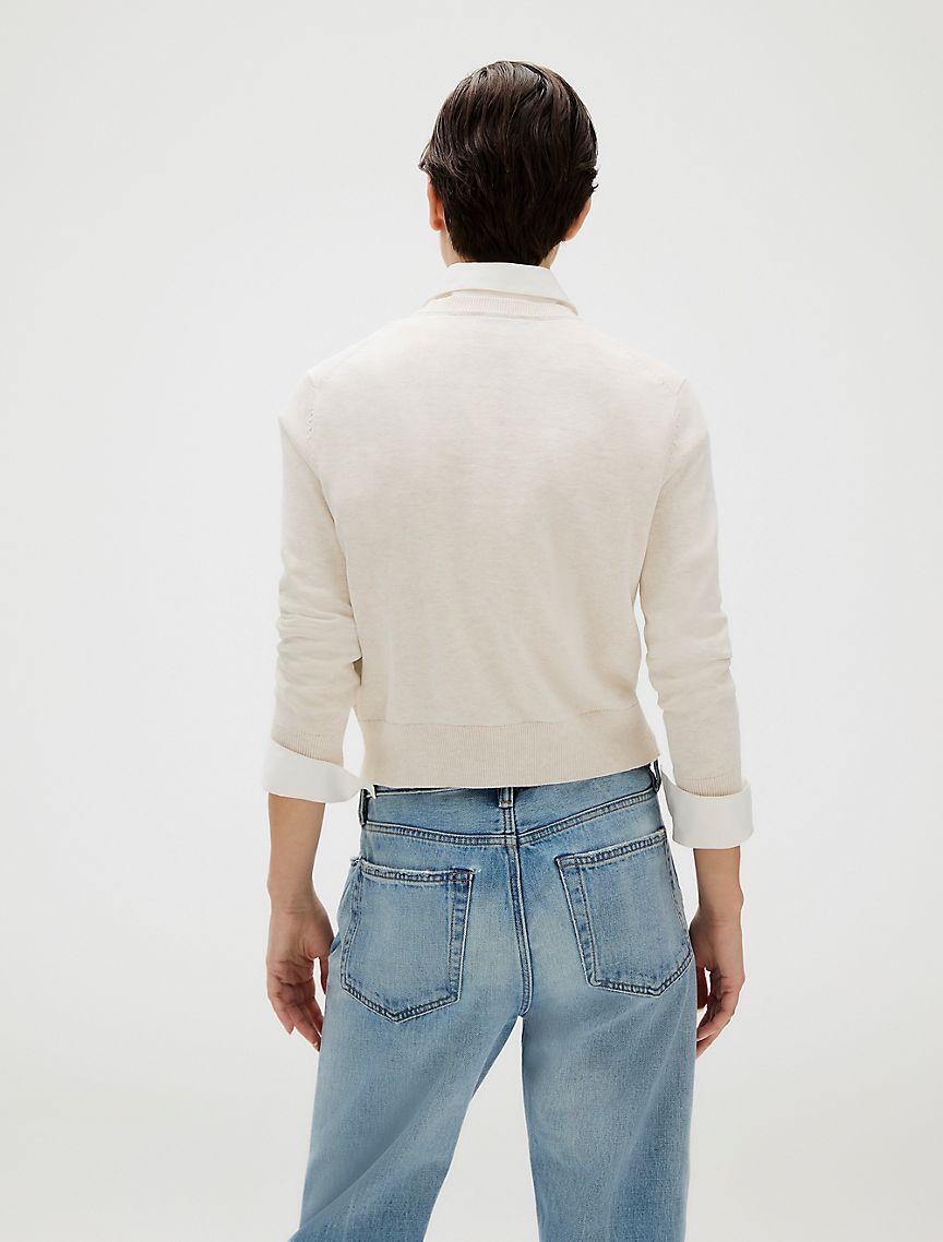 Smooth Cotton Relaxed Monogram Logo Sweater Product Image