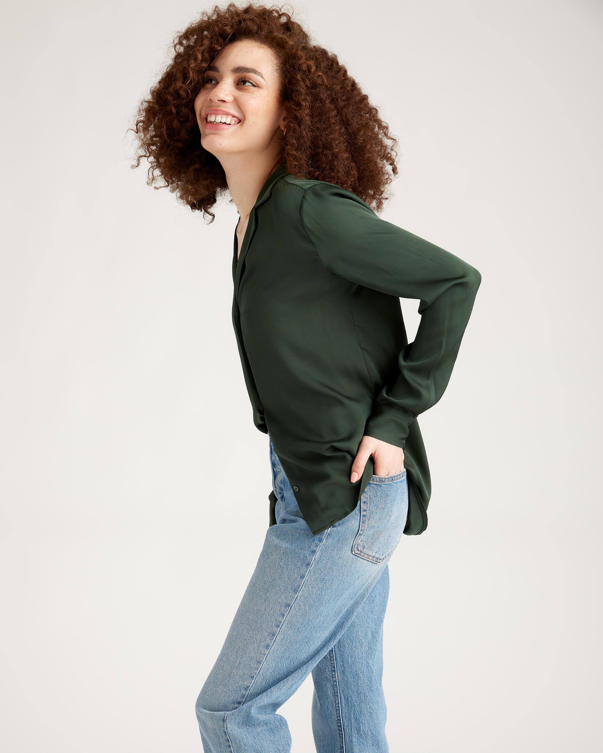 Quince | Women's Washable Stretch Notch Collar Blouse Silk Product Image