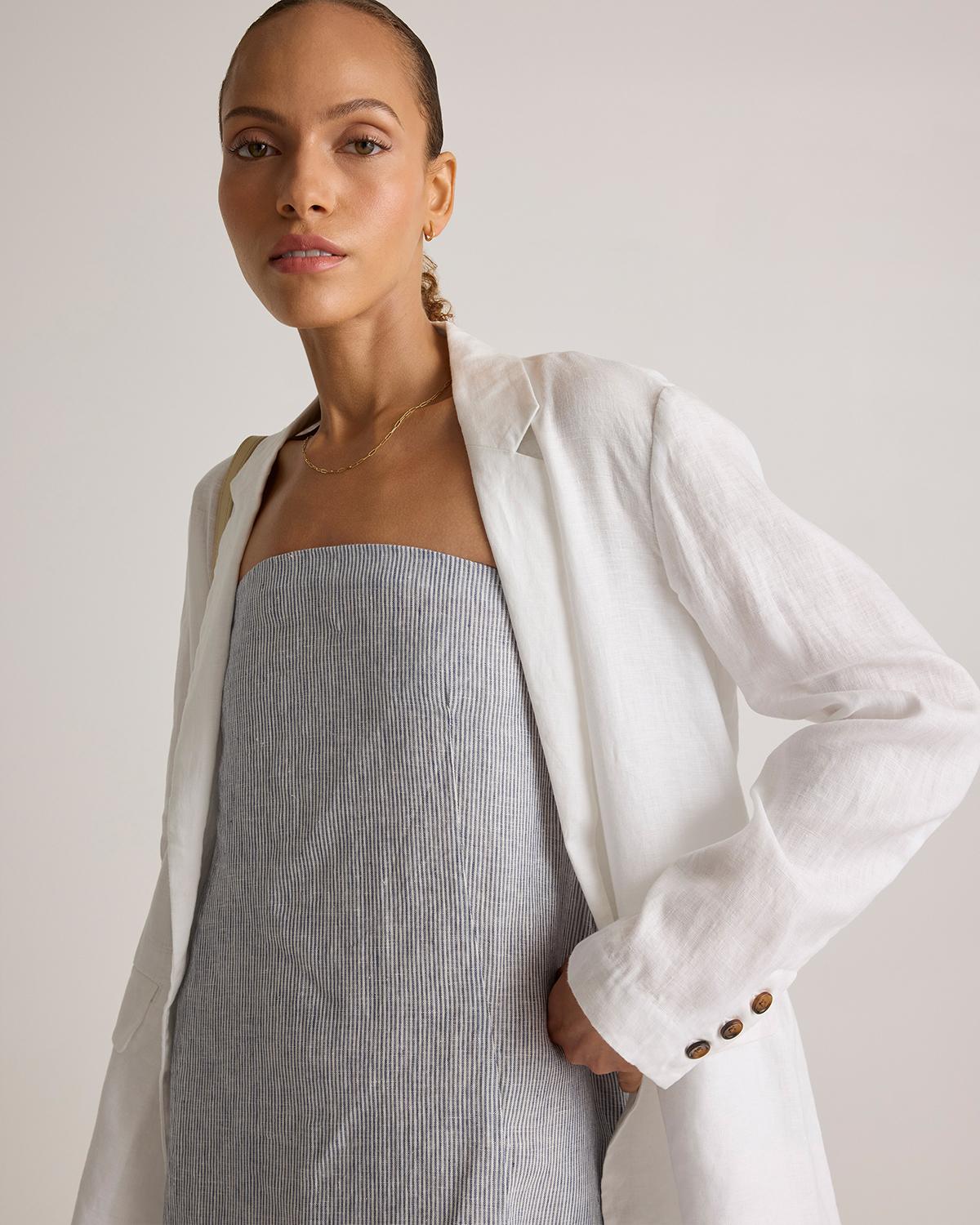 Quince | Women's 100% European Linen Strapless Maxi Dress Size XL Product Image