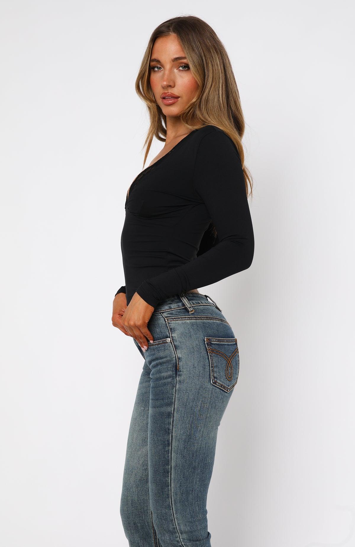 Knew That All Along Long Sleeve Top Black Product Image