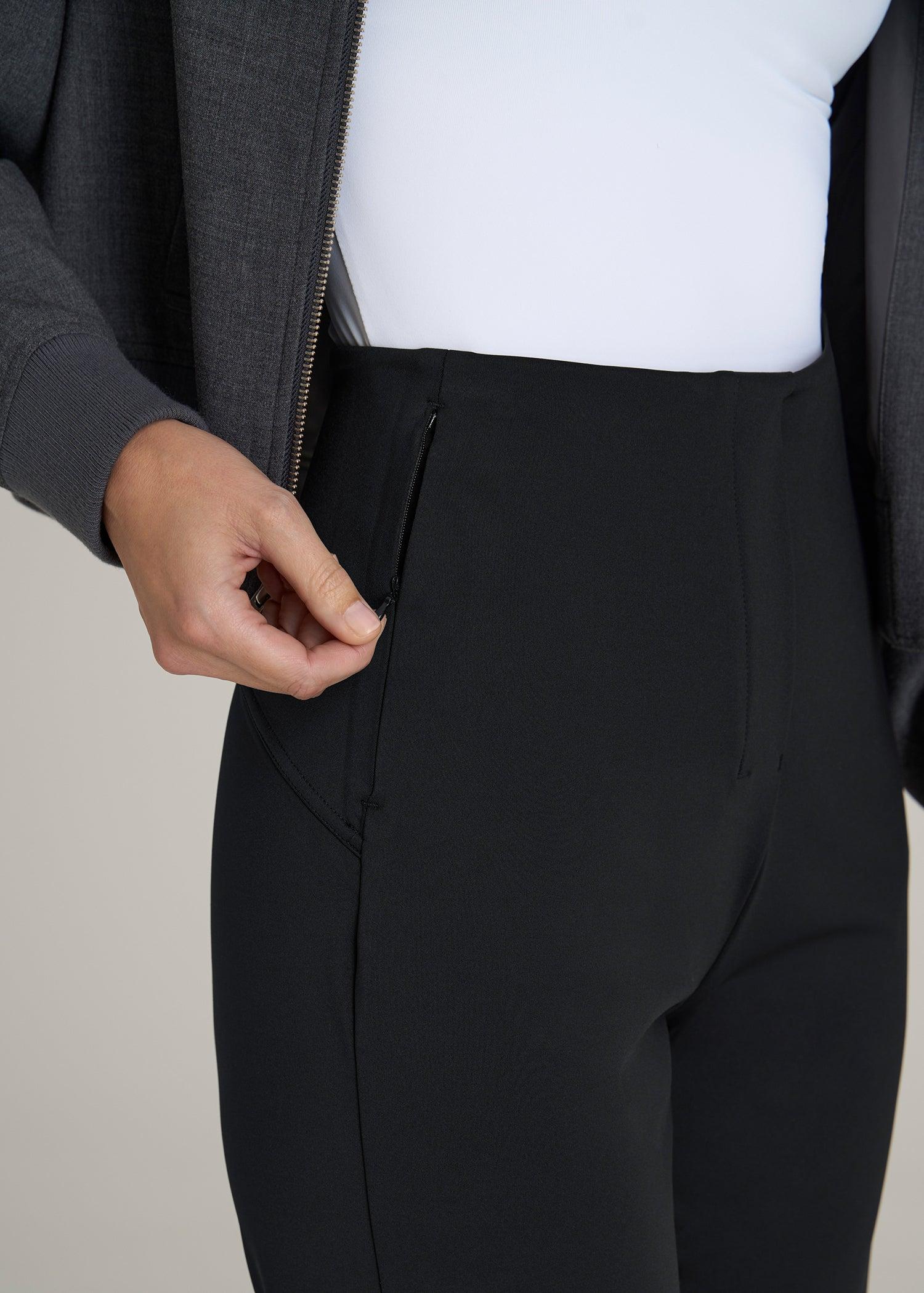 High Rise Pull On Mini Flare Pant for Tall Women in Black Female Product Image