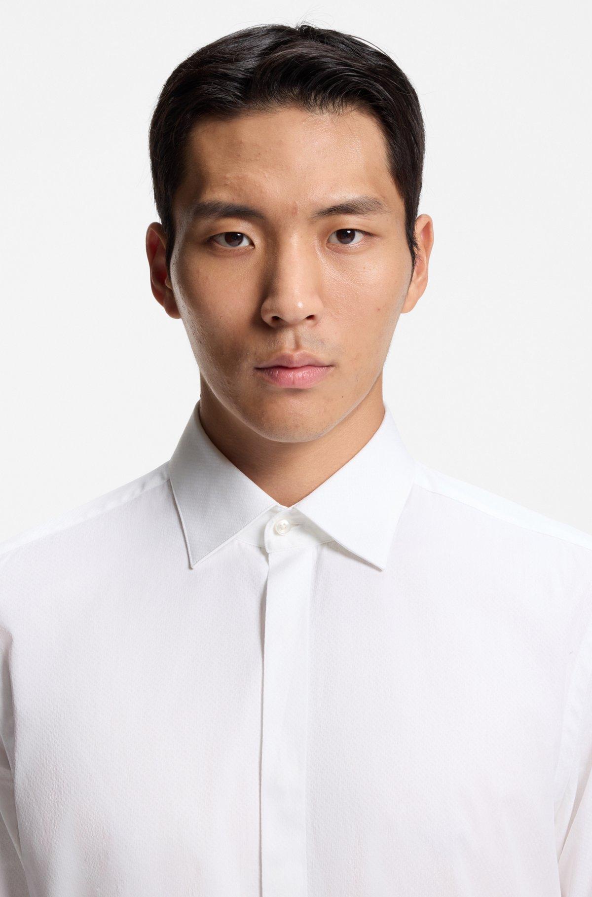 Regular-fit shirt in Italian monogrammed cotton Product Image