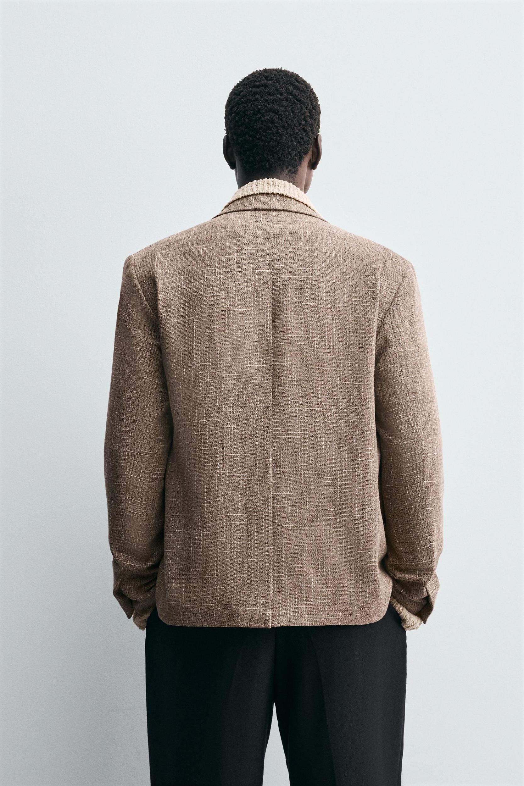 TEXTURED DOUBLE BREASTED BLAZER Product Image