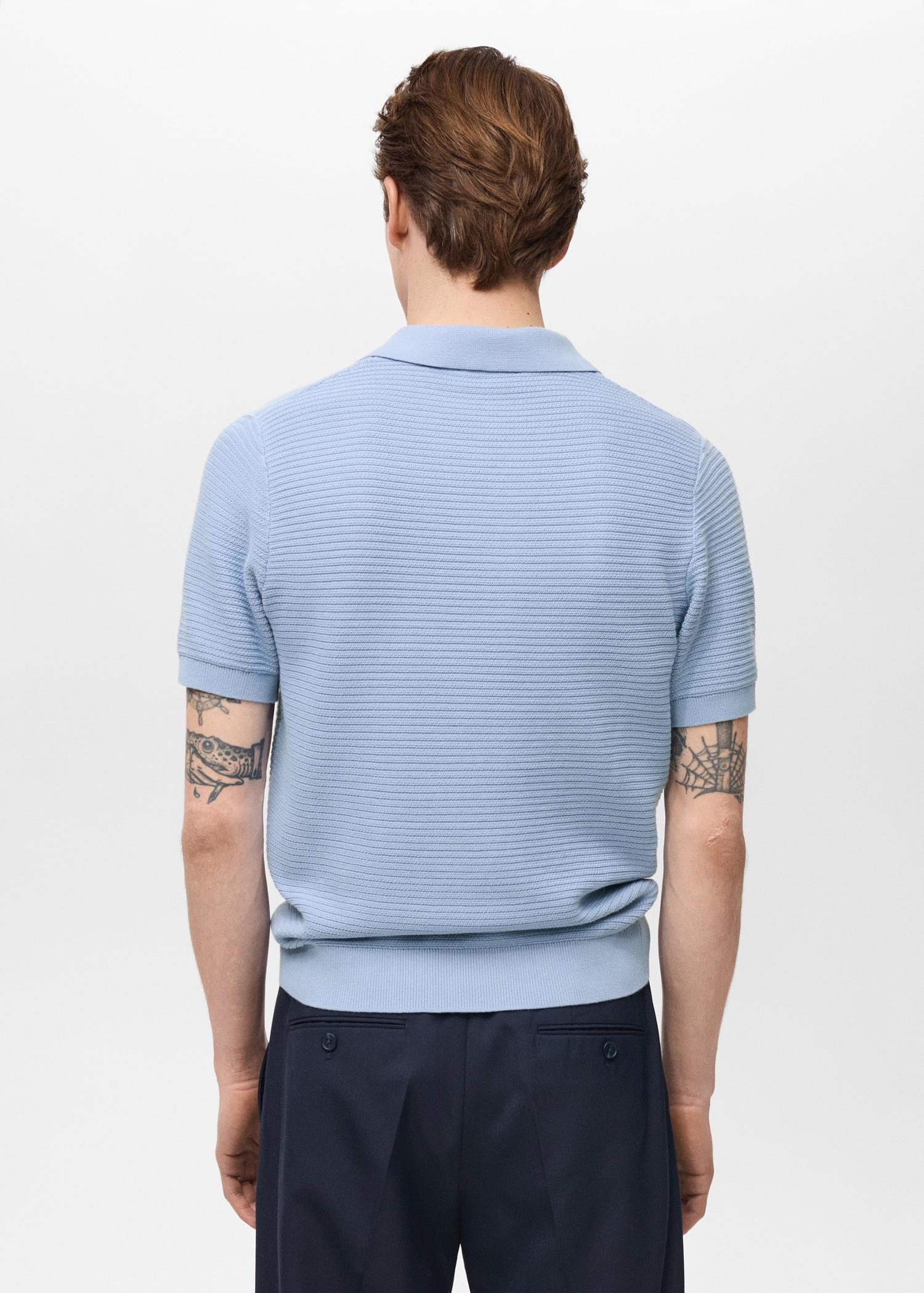 100% cotton knitted polo structure - Men | MANGO USA Product Image