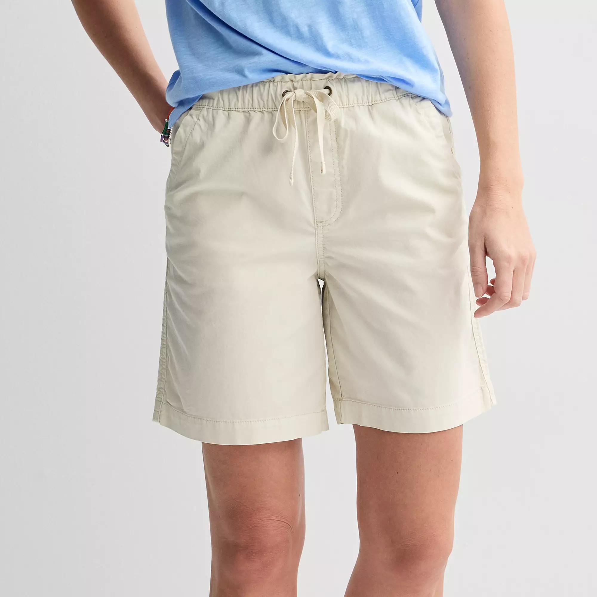 Petite Sonoma Goods For Life® Easy Paperbag Waist Bermuda Shorts, Women's, Size: Medium Petite, Lanie Beige Product Image