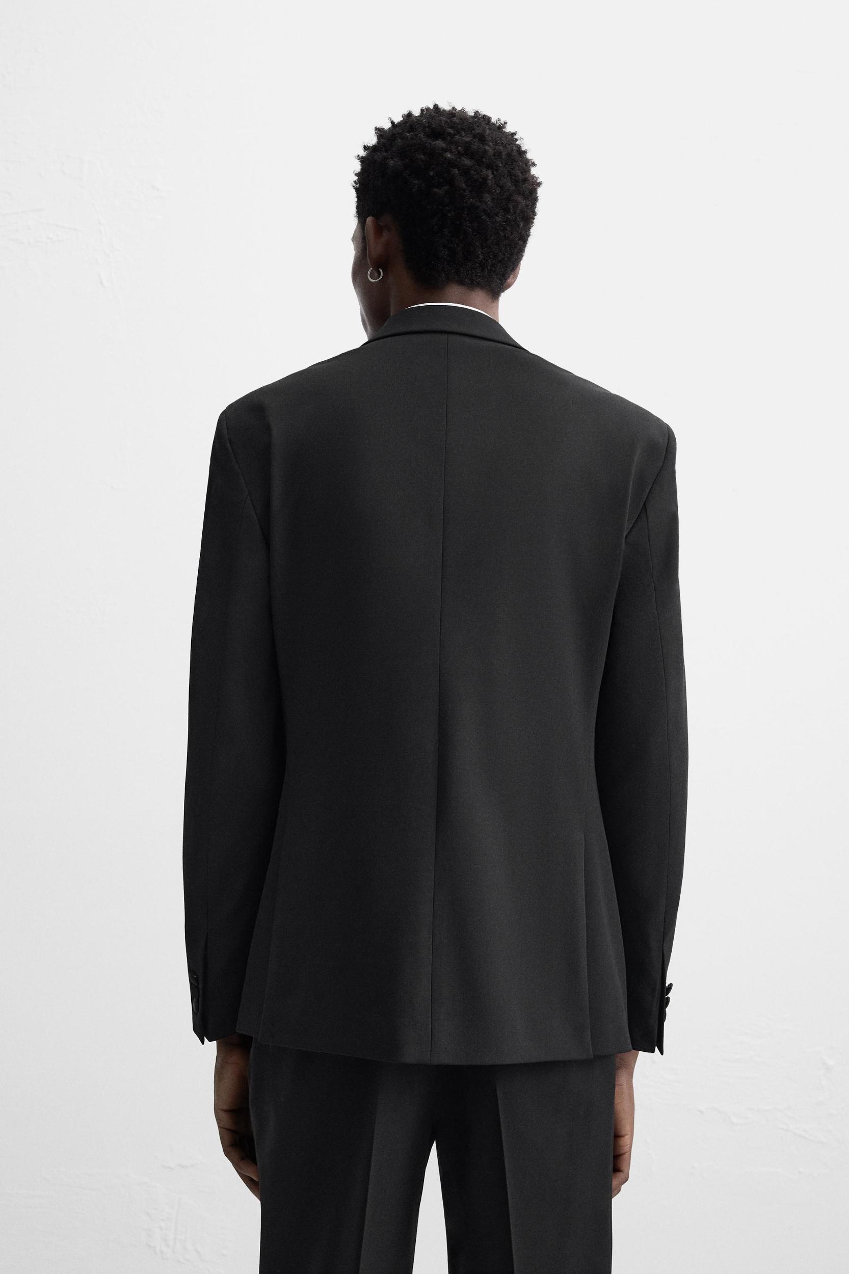 WOOL BLEND TUXEDO SUIT BLAZER Product Image