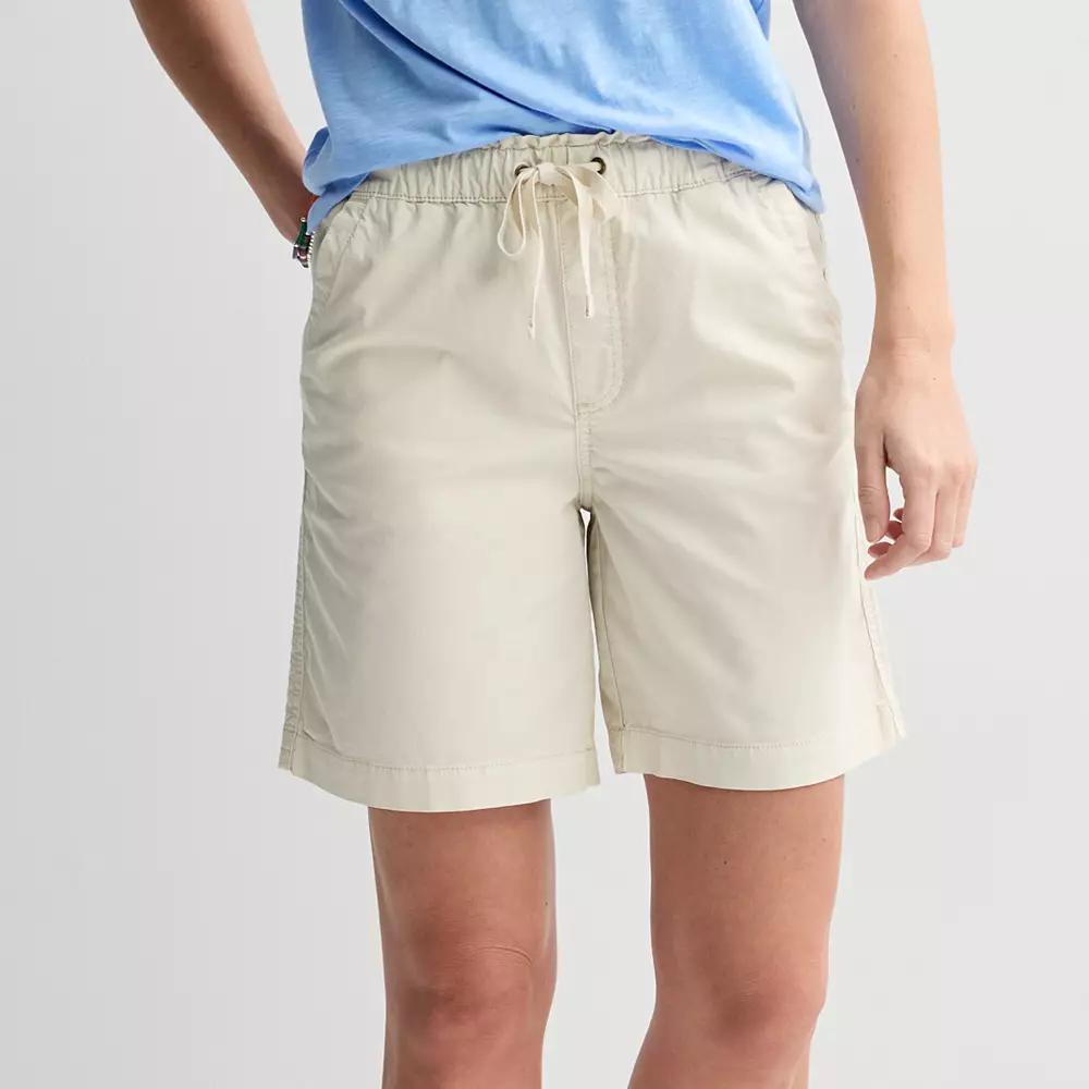 Petite Sonoma Goods For Life® Easy Paperbag Waist Bermuda Shorts, Women's, Size: Medium Petite, Lanie Beige Product Image