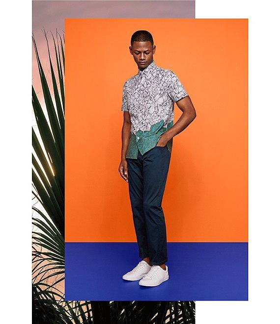 Perry Ellis Suit Separate Slim-Fit Stretch Solid Flat-Front Dress Pants Product Image