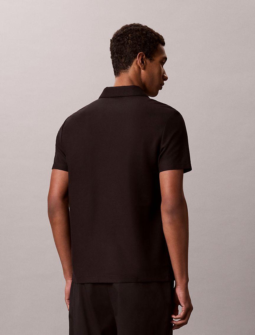 Contrast Piping Quarter Zip Polo Shirt  Product Image