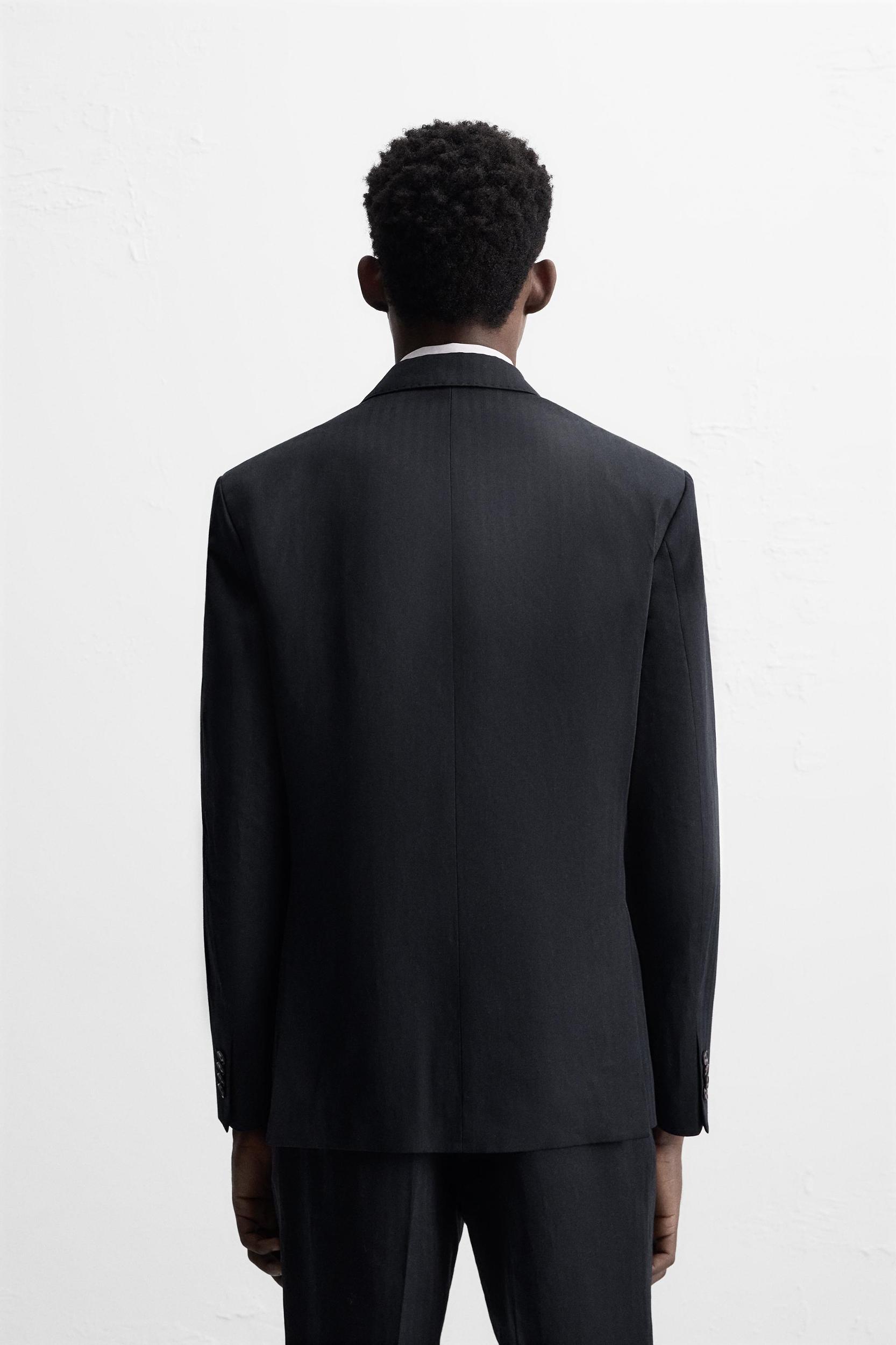 LINEN - COTTON HERRINGBONE SUIT BLAZER Product Image