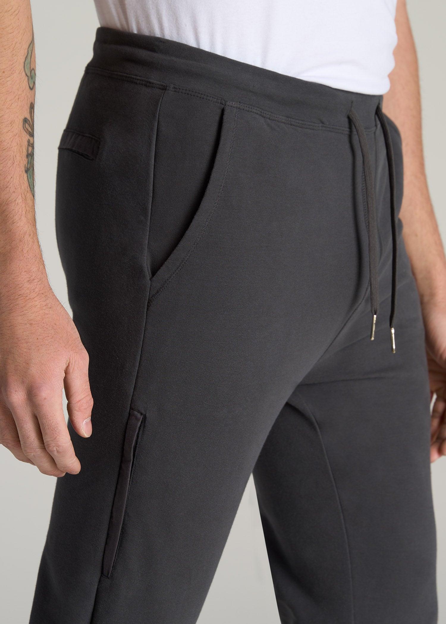Microsanded French Terry Sweatpants for Tall Men in Navy Mix Male Product Image