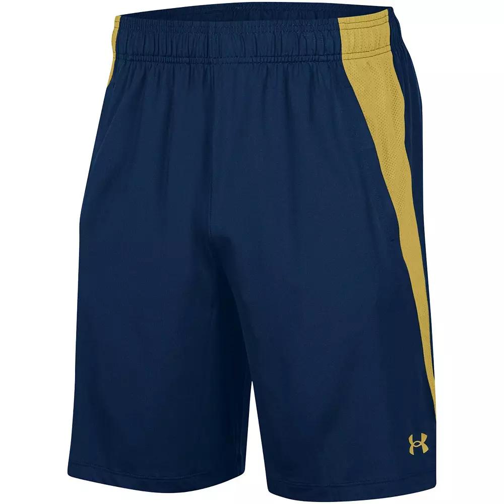 Men's Under Armour Navy Notre Dame Fighting Irish Tech Vent Shorts, Size: Medium, Blue Product Image