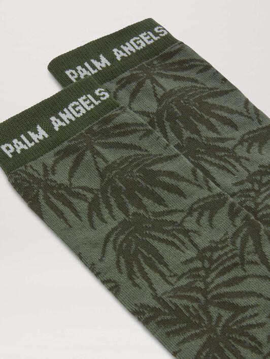 JACQUARD PALMS LOGO SOCKS MILITARY GREEN Product Image