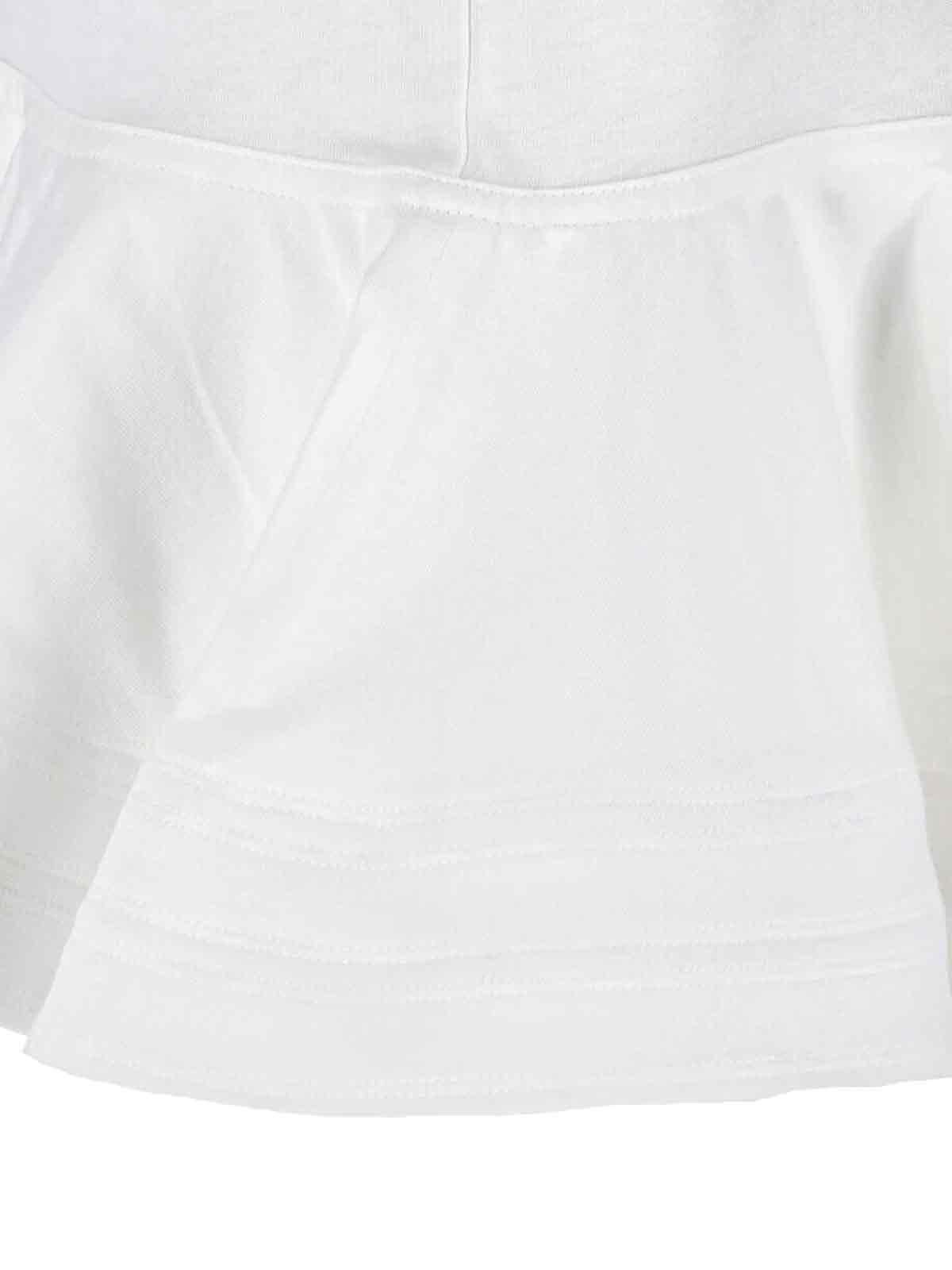 ALAÏA Oversized Poplin-trimmed Cotton-jersey Peplum T-shirt In White Product Image