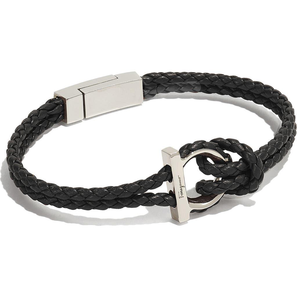 FERRAGAMO Men's Braided Leather Bracelet Product Image