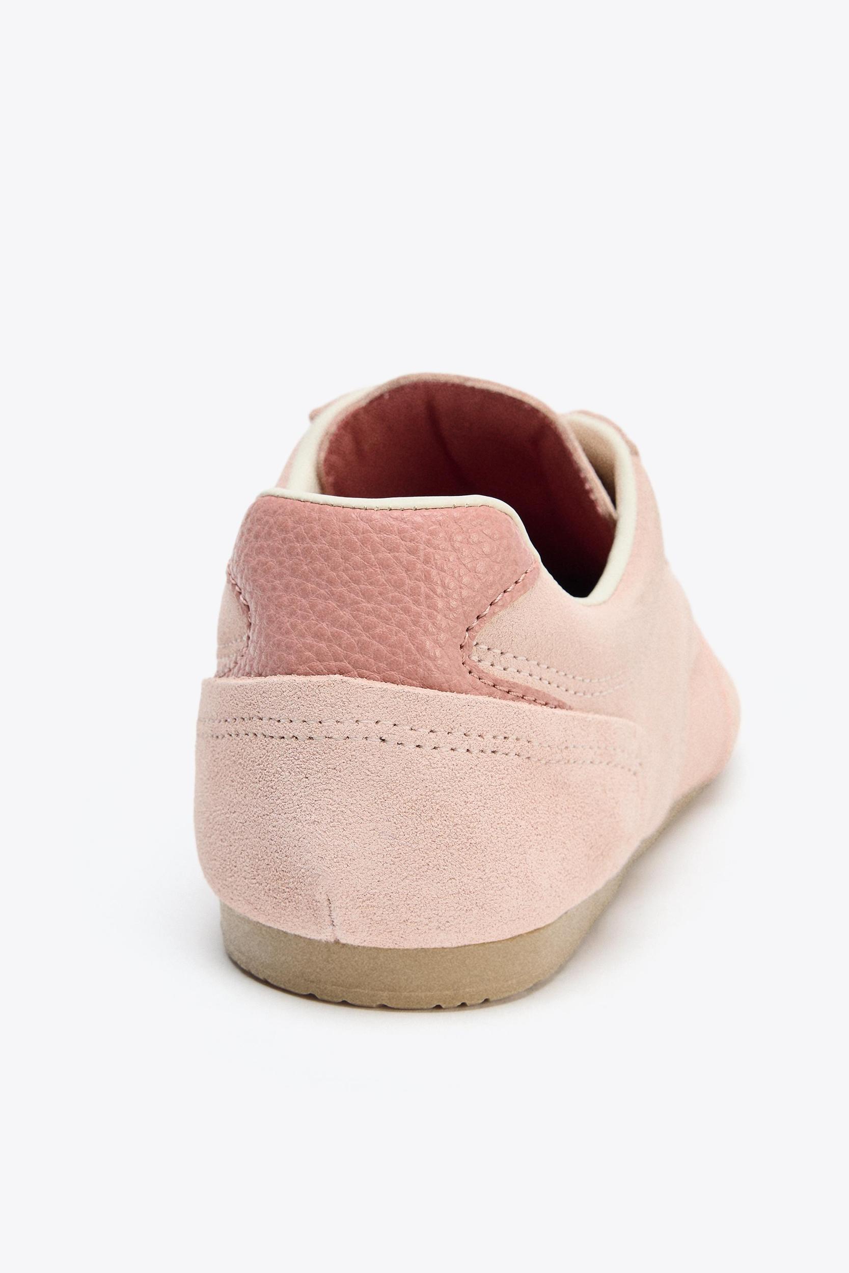 CONTRAST LEATHER SNEAKERS Product Image