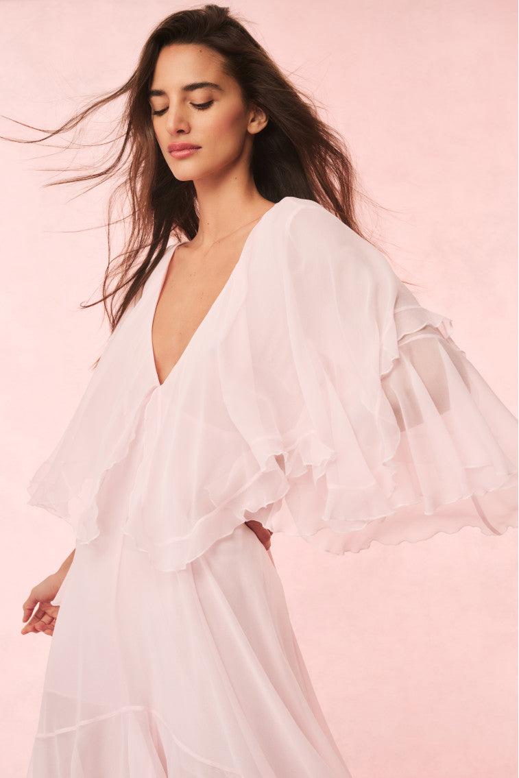 Collia Silk Maxi Dress - PALE PINK Product Image