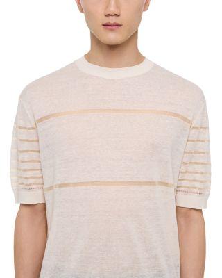 Sheer Striped Short Sleeve Tee Product Image