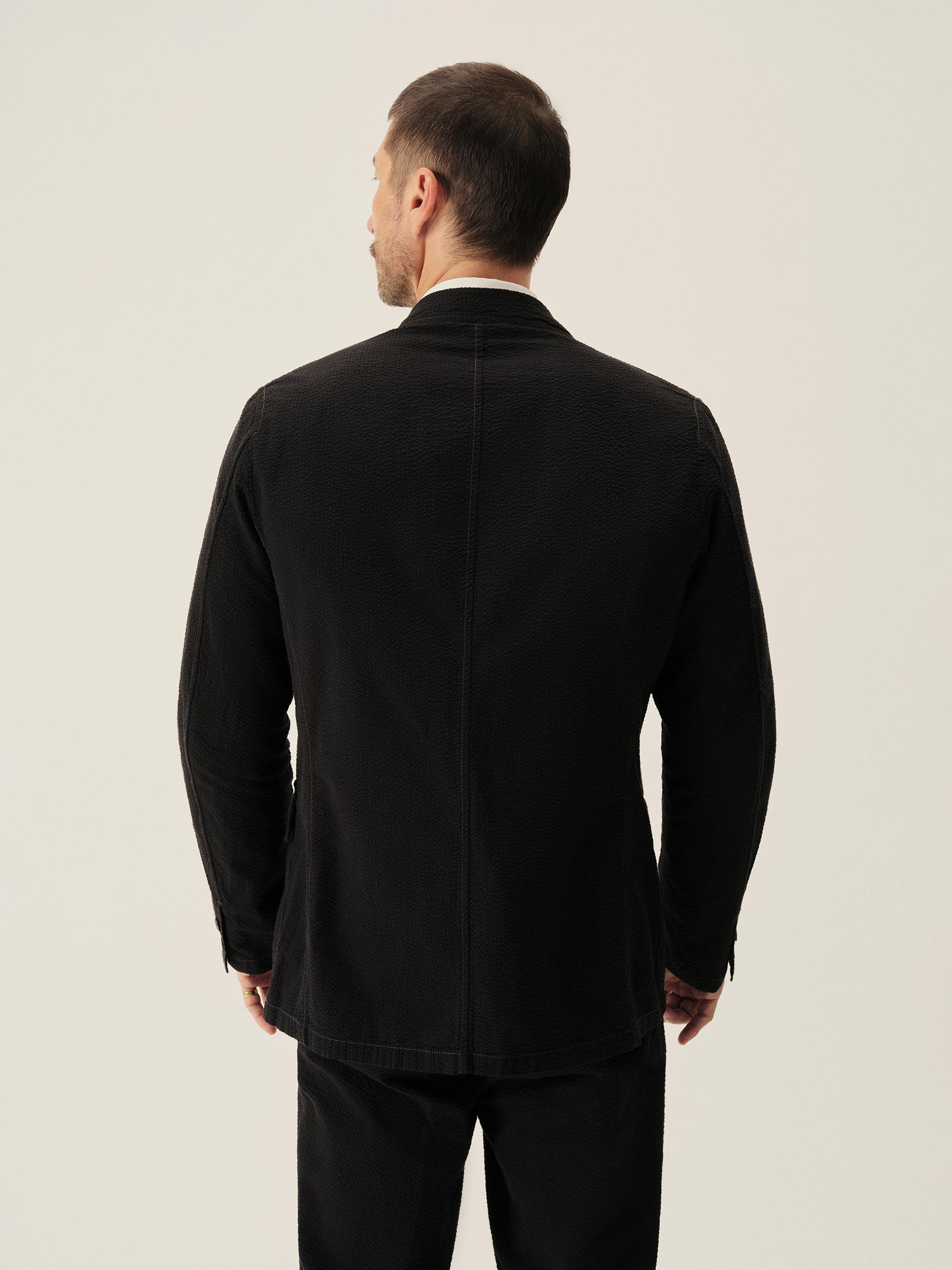 Black Lightweight Seersucker Carry-On Jacket Product Image