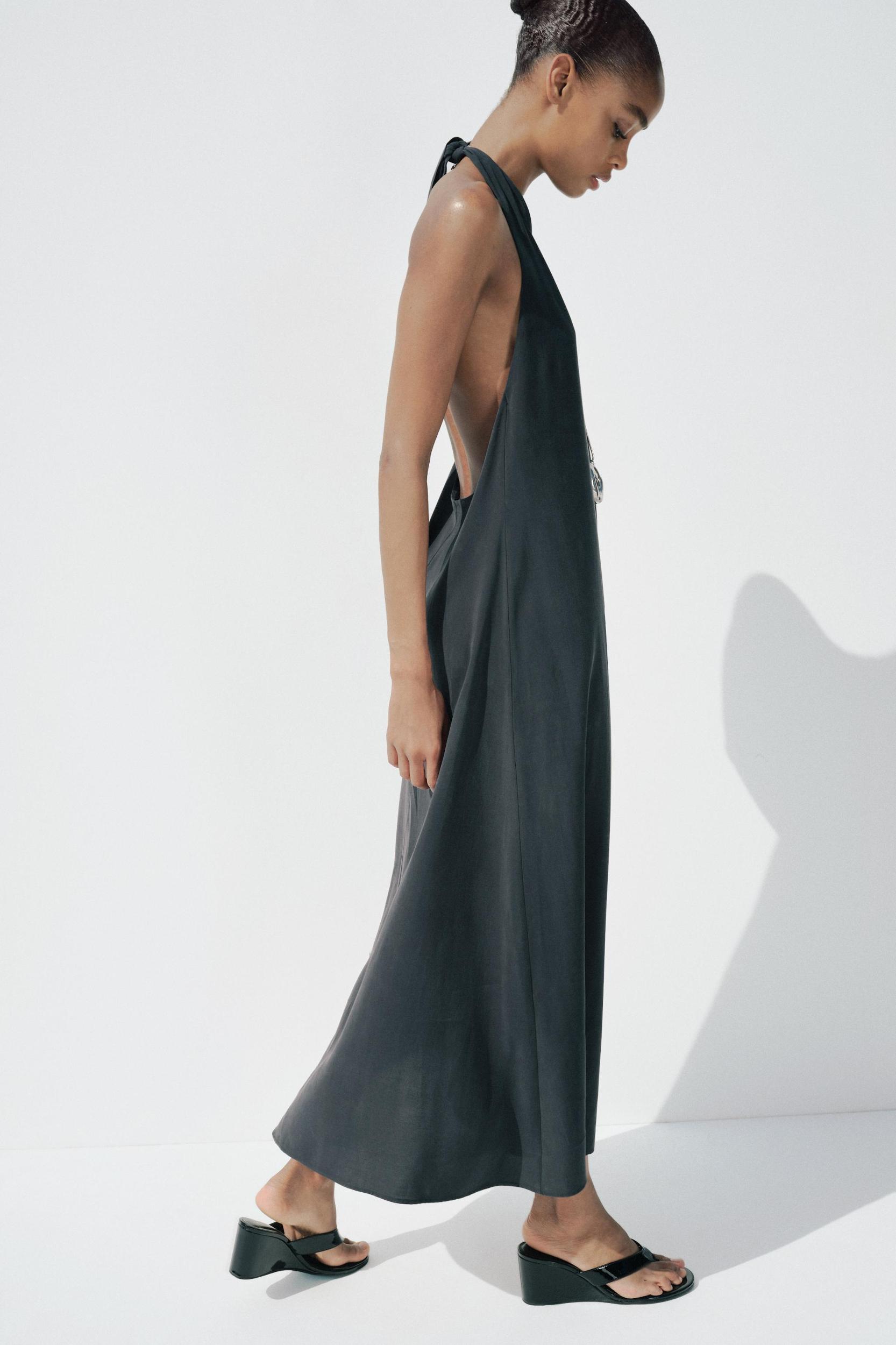 HALTER TIE MIDI DRESS Product Image