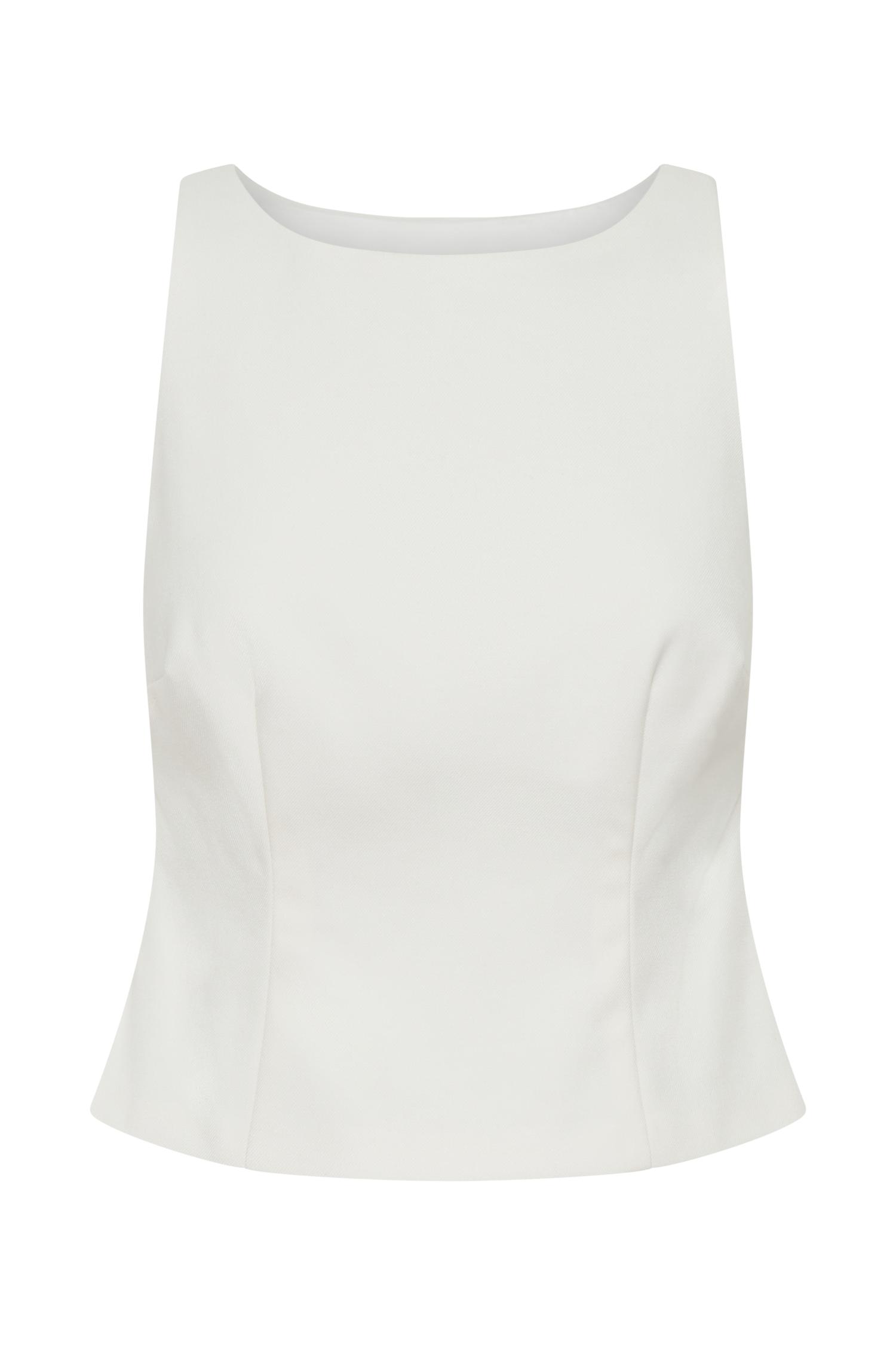 Brigette Boat Neck Longline Top - Ivory Product Image