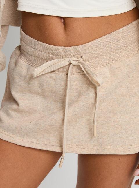 Down Low Fleece Skort Oat Marle Product Image