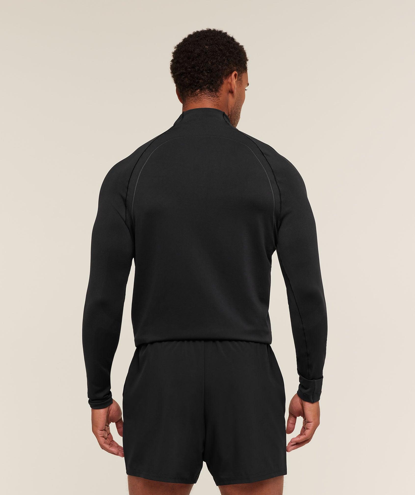 Gymshark Apex Seamless 1/4 Zip - Black/Dark Grey Male Product Image