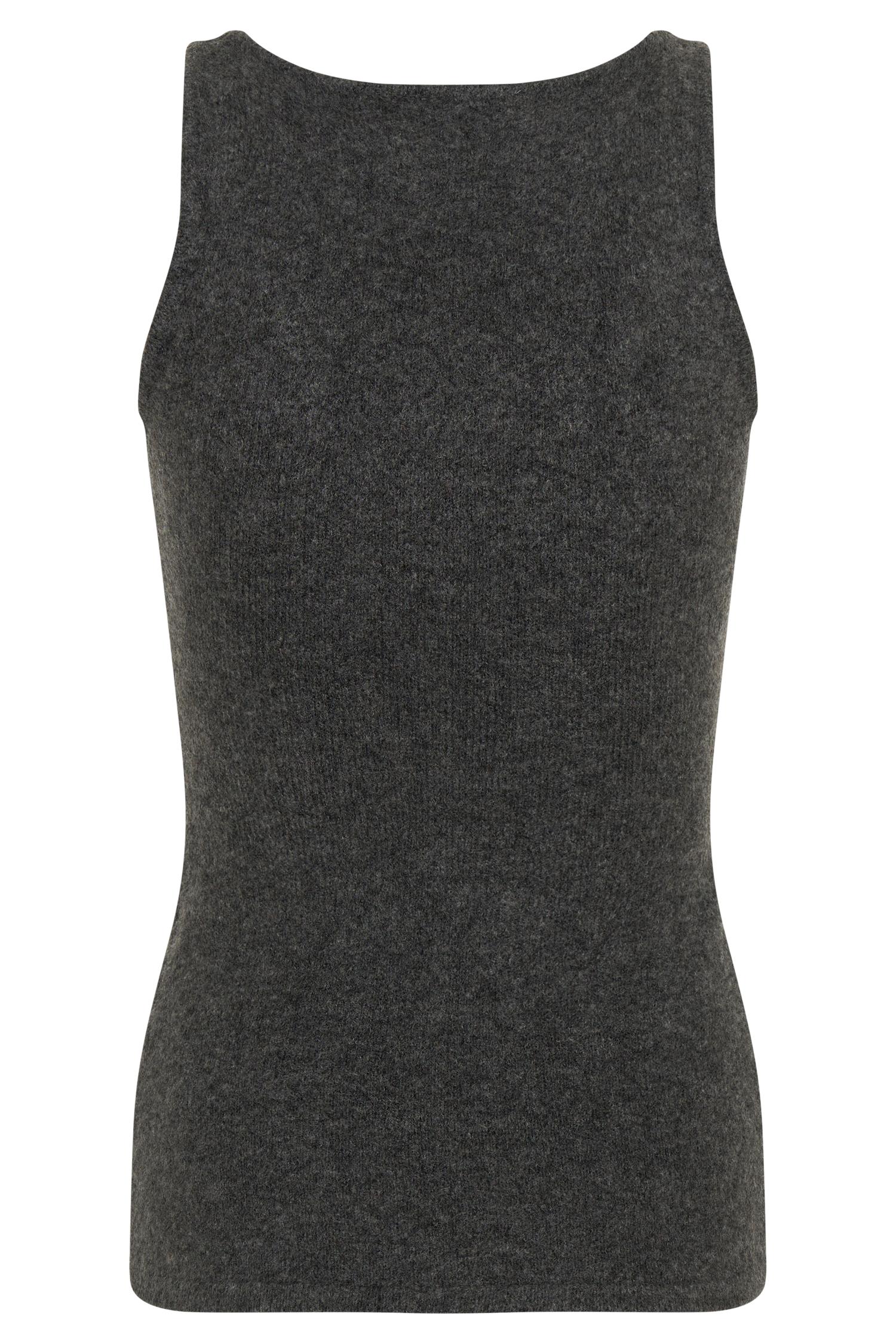 Shyann Sleeveless Longline Knit Top - Charcoal Marle Product Image