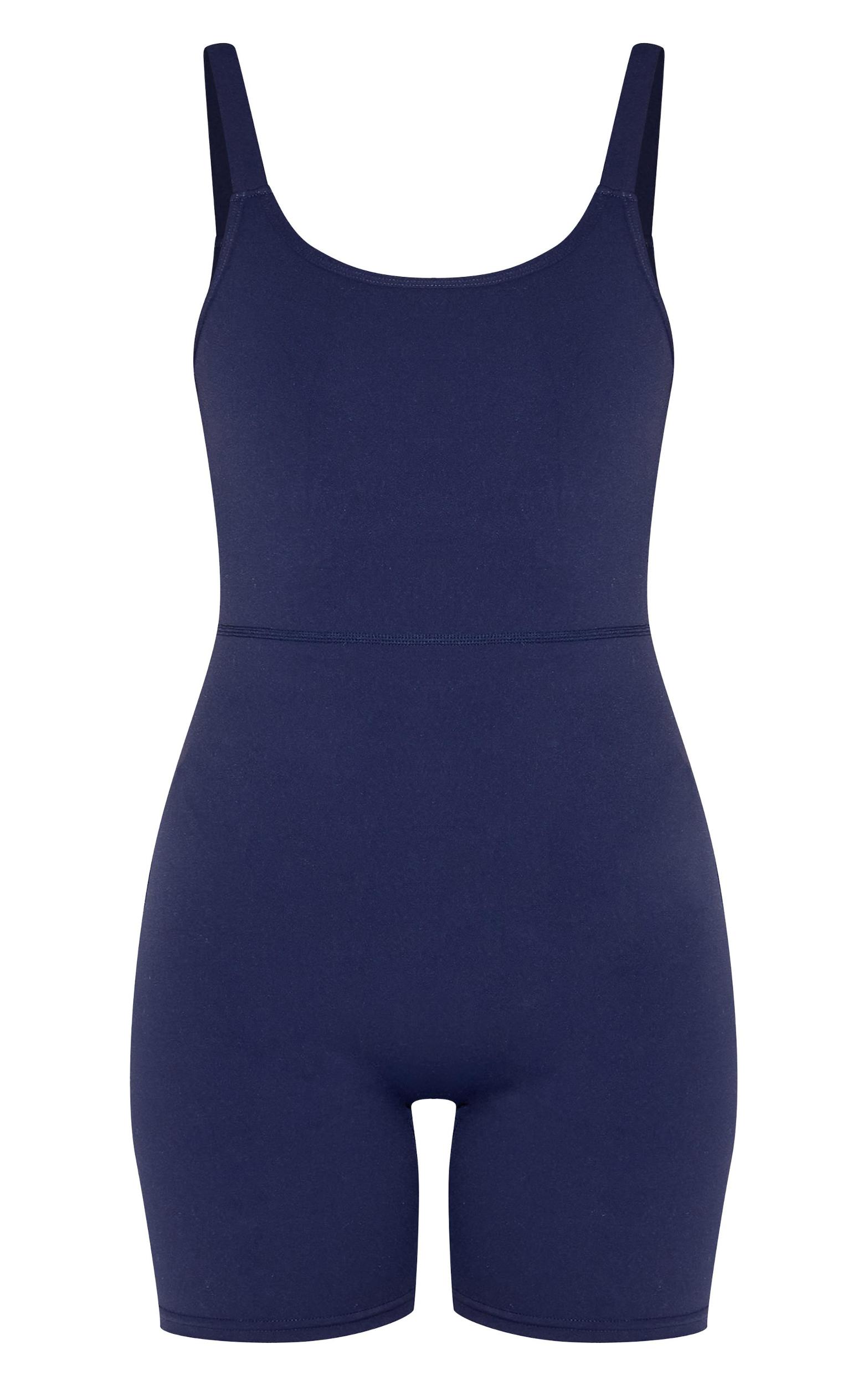 Navy Sculpt Low Back Strappy Unitard Product Image
