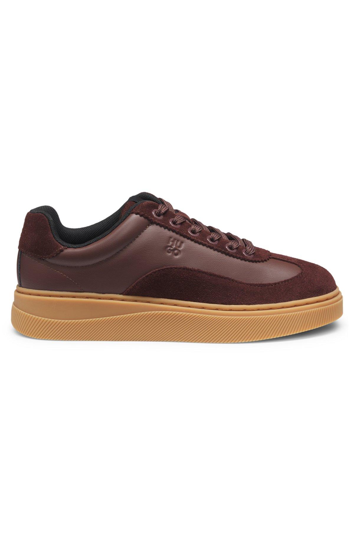 Suede-trim trainers with low profile Product Image