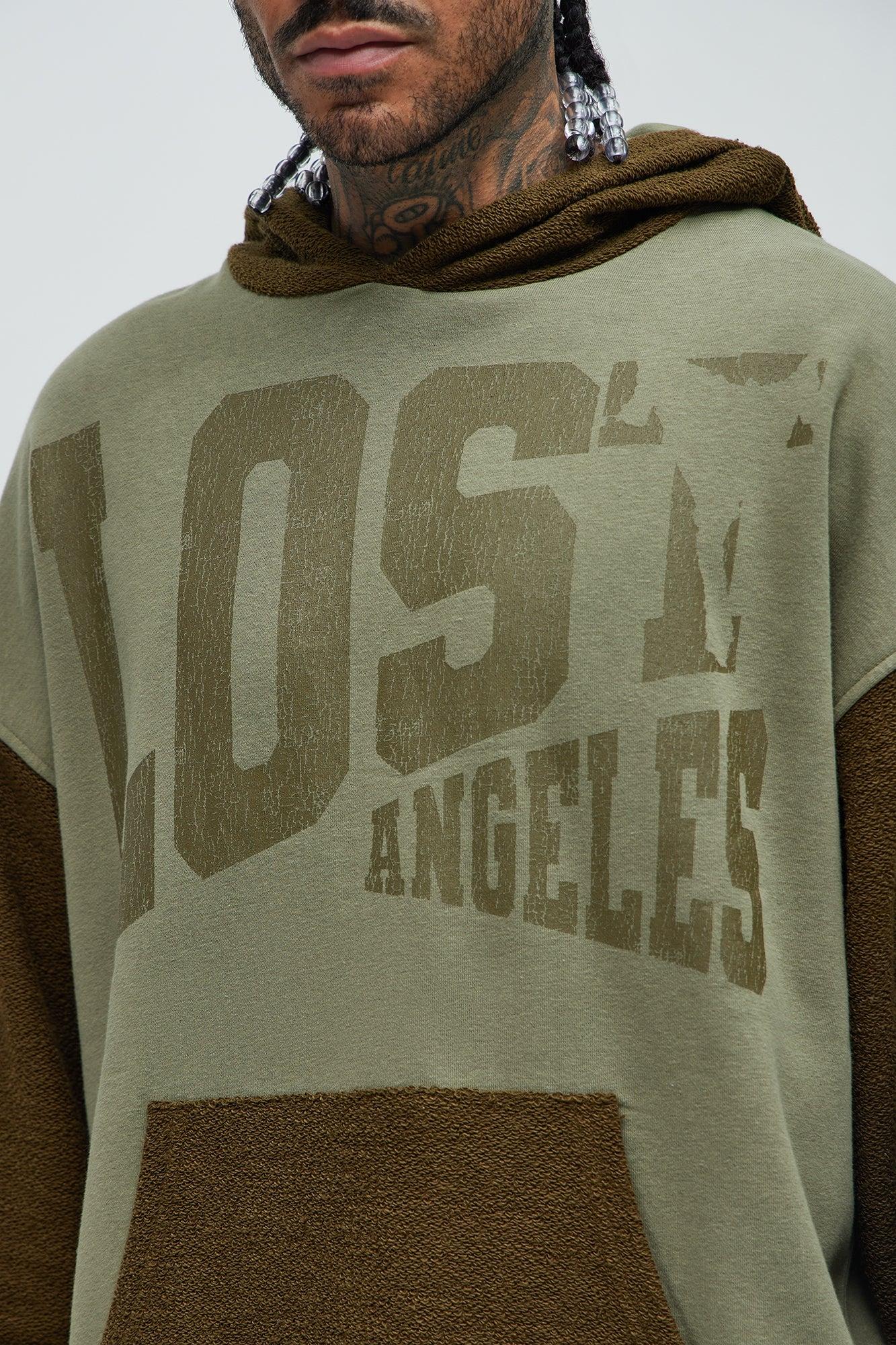 Lost Angeles Oversized Hoodie - Green/combo Product Image