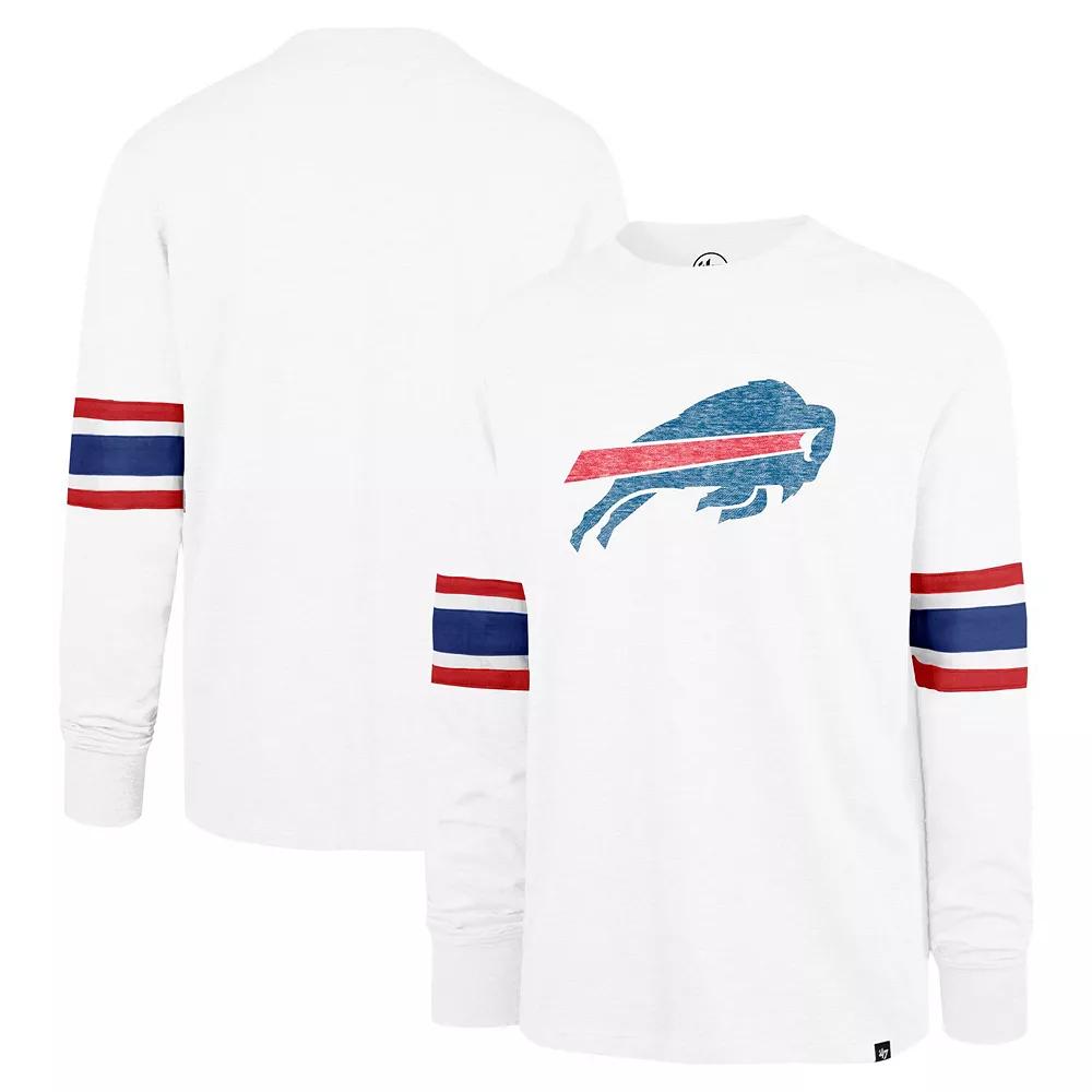 Men's '47 White Buffalo Bills Gridiron Premier Brex Long Sleeve T-Shirt, Size: 2XL Product Image