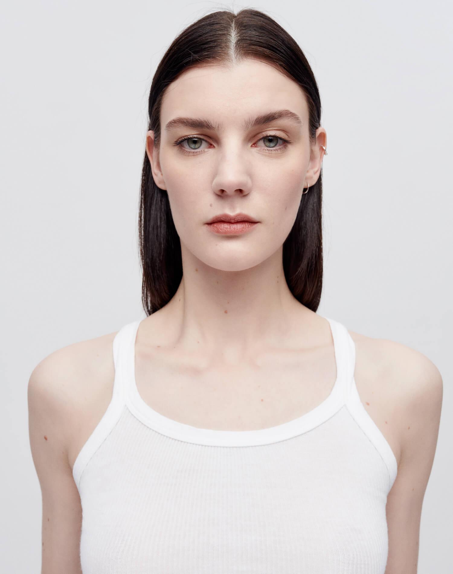 Hanes Cropped Ribbed Tank - Optic White Female Product Image