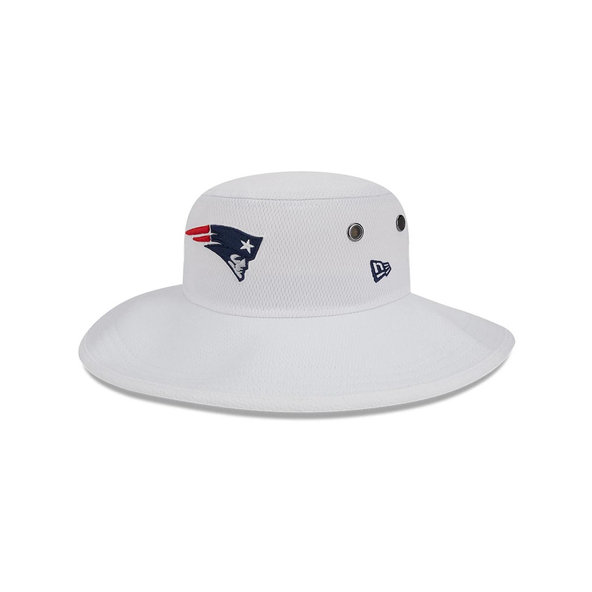 Men's New Era White New England Patriots 2023 NFL Training Camp Panama Bucket Hat Product Image