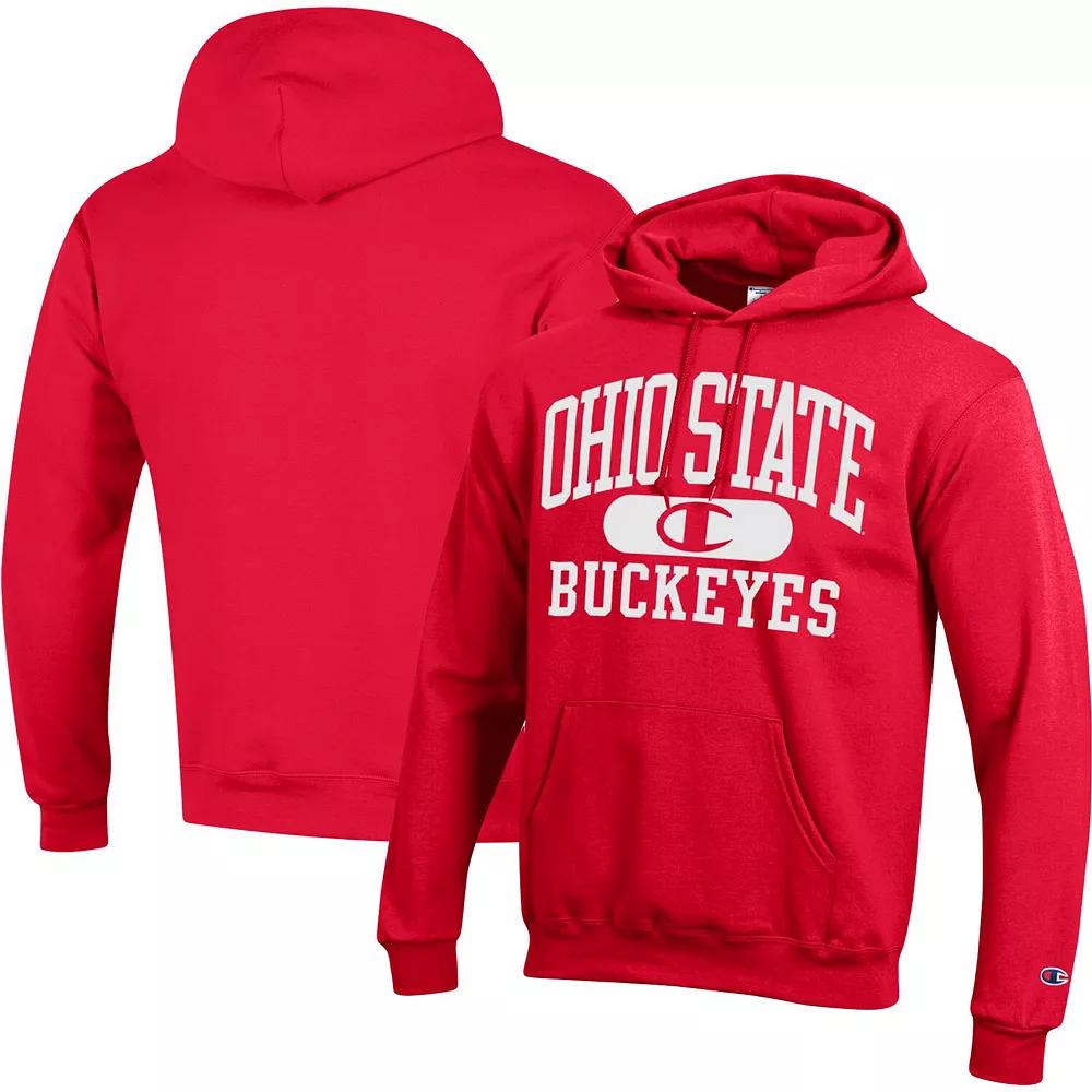 Men's Champion Scarlet Ohio State Buckeyes Arch Pill Pullover Hoodie,  Product Image