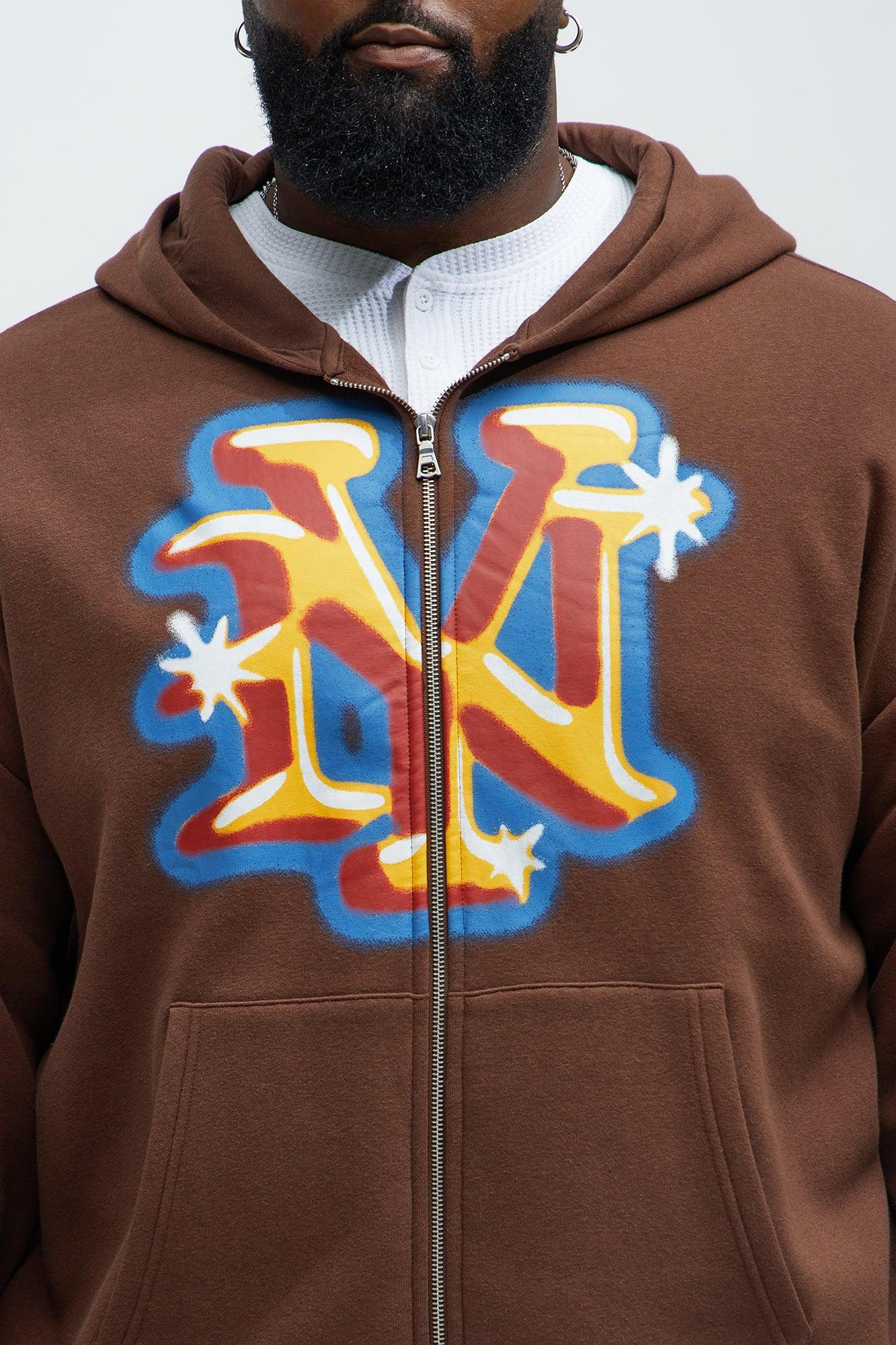 Tyson City of NY Zip Up Hoodie - Brown Product Image