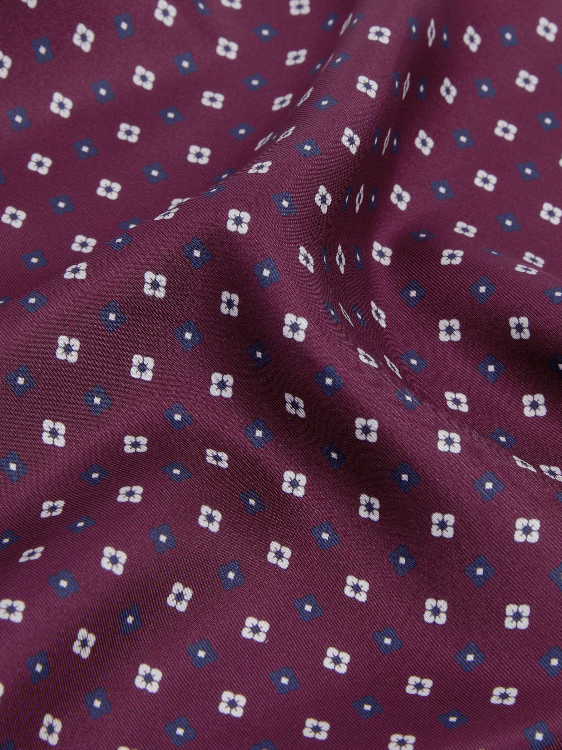 Silk Paisley Print Pocket Square in Bordeaux Product Image