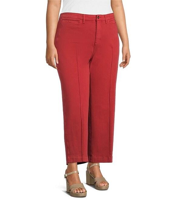 John Mark Plus Size Pintuck Detailed Wide Leg Pants Product Image