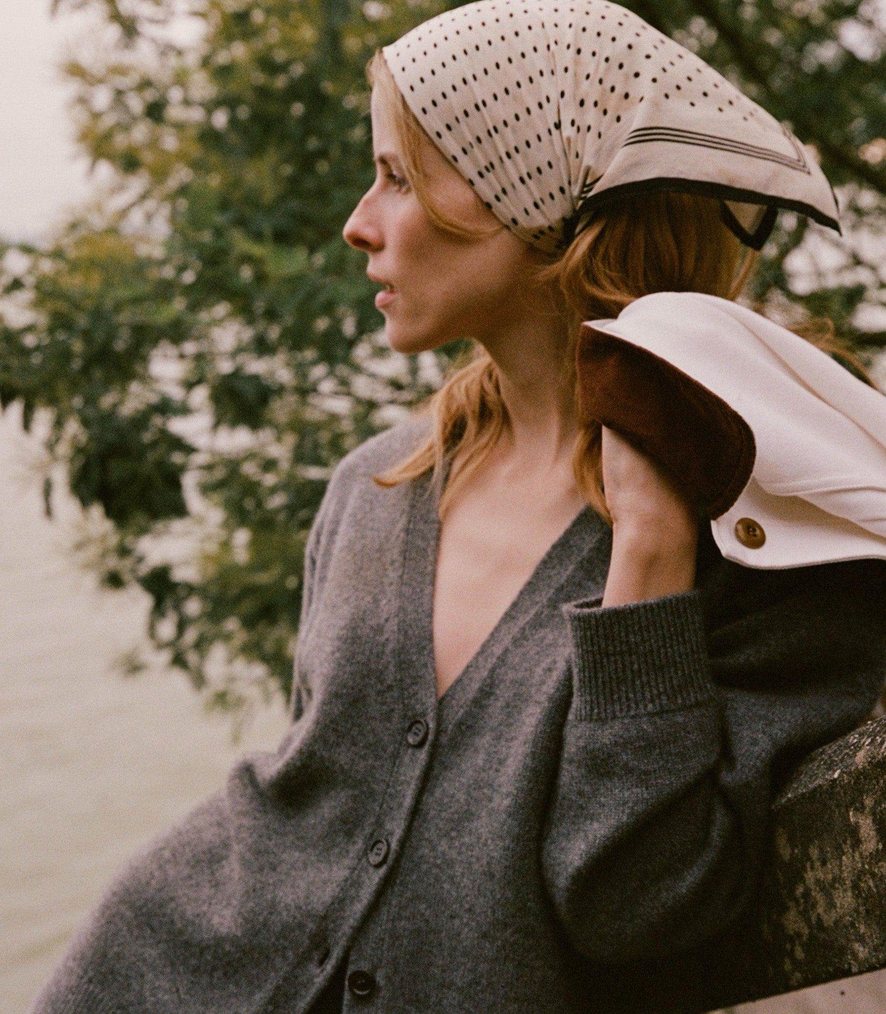 AURIE CASHMERE CARDIGAN -- CHARCOAL Product Image