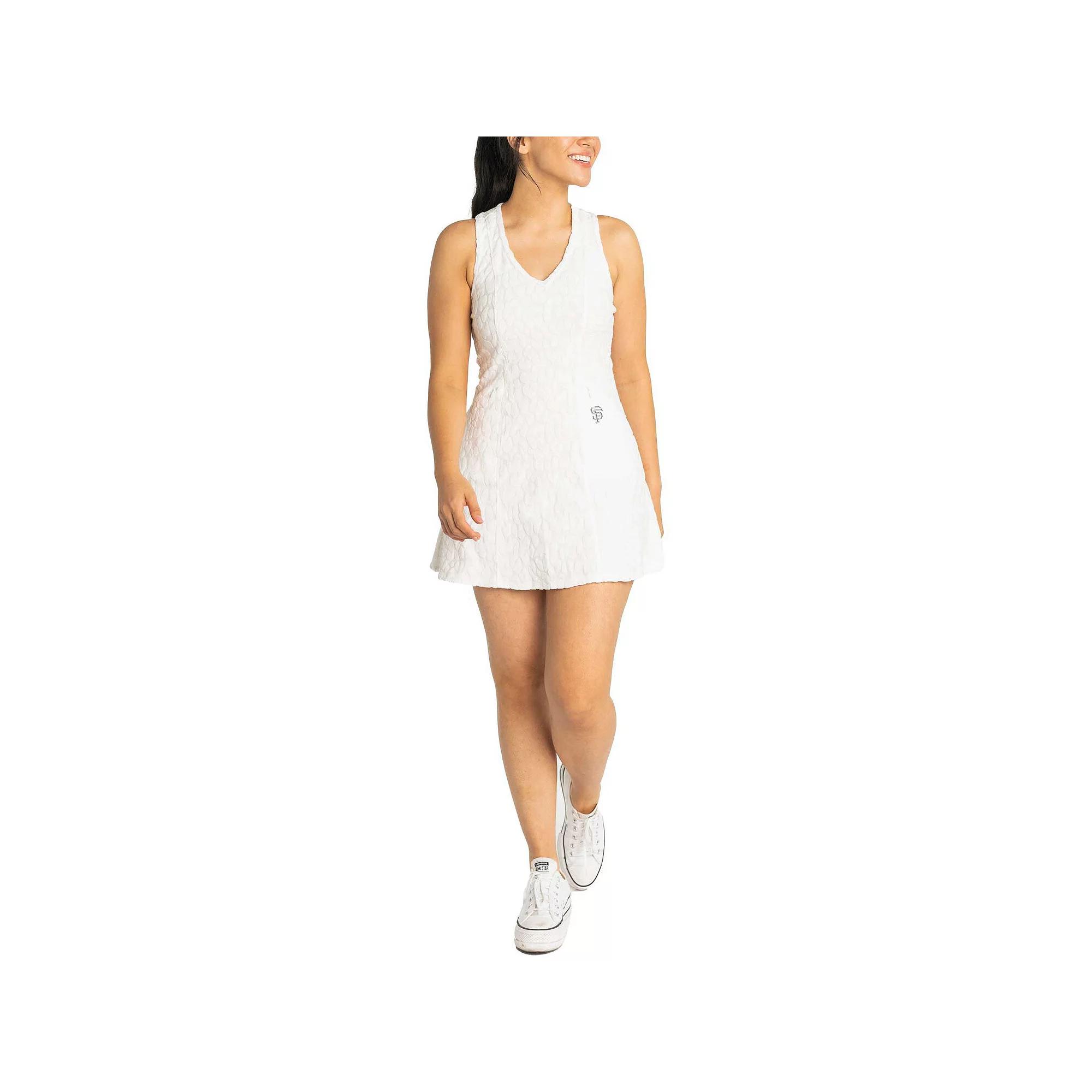 Women's Lusso White San Francisco Giants Tess Cheetah V-Neck Racerback Dress,  Product Image