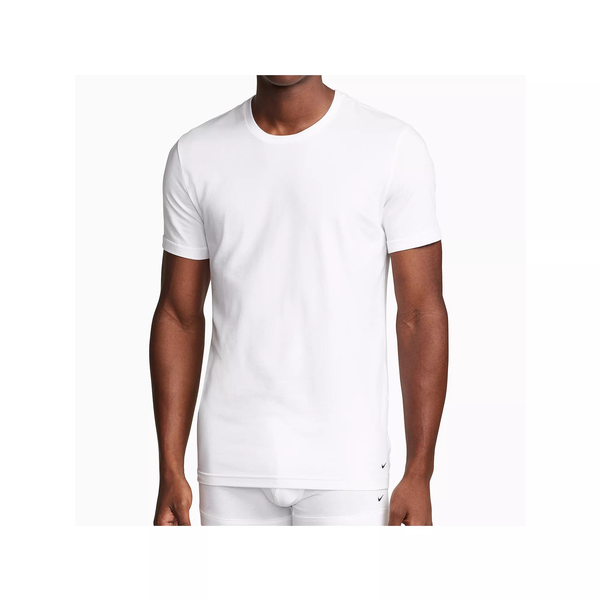 Nike Mens Dri-FIT Essential Cotton Stretch Slim Fit Crew Neck Undershirt (2-Pack) | KE1191-100 Product Image