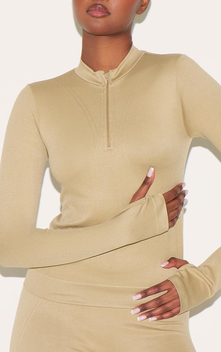 Olive Seamless Line Detail Fitted Jacket Product Image