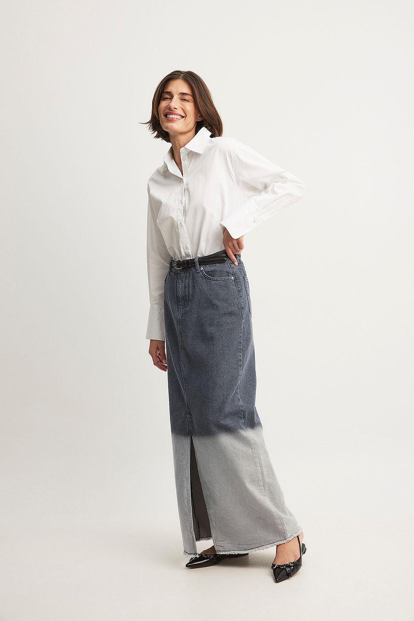 Denim Wide Maxi Skirt Product Image