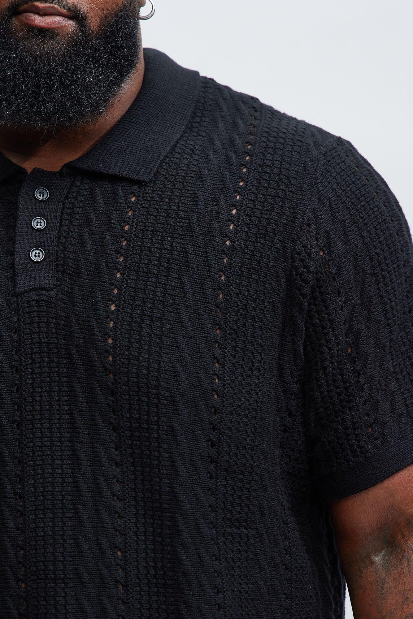 Rue De Rivoli Knitted Polo - Black Product Image